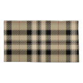 Beige Zwart Plaid Pair King Kussensloop (Achterkant-Links)