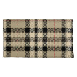 Beige Zwart Plaid Pair King Kussensloop