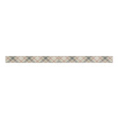 Beige Zwart Rood Diagonaal Plaid 1.5 Inch Grosgrain Lint (Voorkant)