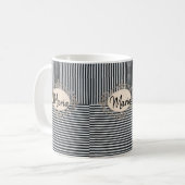 Beige Zwart Streep Mok (Voorkant links)