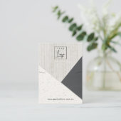 Beige Zwart Wit Keramisch Ketting Display Logo Visitekaartje (Staand voorkant)