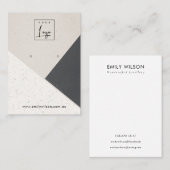 Beige Zwart Wit Keramische Oorbel Display Logo Visitekaartje (Voorkant / Achterkant)