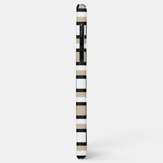 Beige Zwart Wit Mideeuw Geometrisch Kunstpatroon Case-Mate iPhone Case (Achterkant/links)