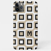Beige Zwart Wit Mideeuw Geometrisch Kunstpatroon Case-Mate iPhone Case (Achterkant)