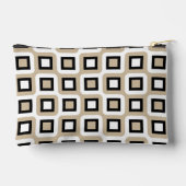 Beige Zwart Wit Mideeuw Geometrisch Kunstpatroon Etui (Achterkant)