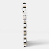 Beige Zwart Wit Mideeuw Geometrisch Kunstpatroon iPhone Hoesje (Linkerkant)