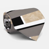 Beige Zwart-wit Modern Stropdas (Opgerold)
