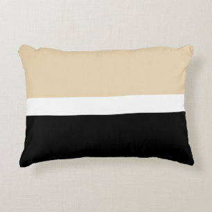 Beige zwarte Abstracte streep Accent Kussen