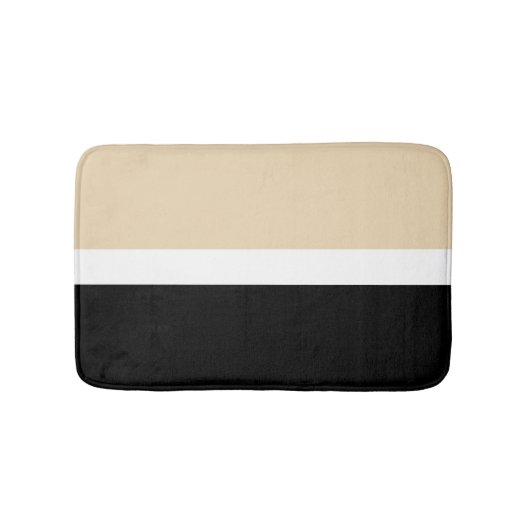 Beige zwarte Abstracte streep Badmat (Voorkant)