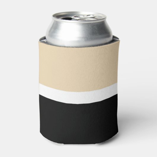 Beige zwarte Abstracte streep Blikjeskoeler (Blikje Voorkant)
