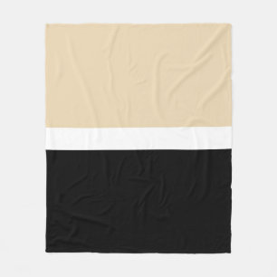 Beige zwarte Abstracte streep Fleece Deken