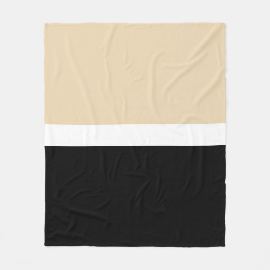 Beige zwarte Abstracte streep Fleece Deken (Voorkant)