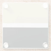 Beige zwarte Abstracte streep Glazen Onderzetter (Achterkant)