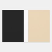 Beige zwarte Abstracte streep Inpakpapier Vel (Voorkant)