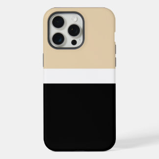 Beige Zwarte Abstracte Streep iPhone 15 Pro Max Case