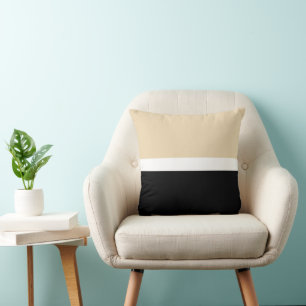 Beige zwarte Abstracte streep Kussen