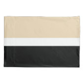 Beige zwarte Abstracte streep Kussensloop (Achterkant)