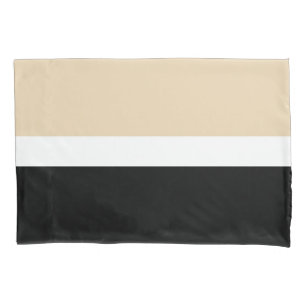 Beige zwarte Abstracte streep Kussensloop
