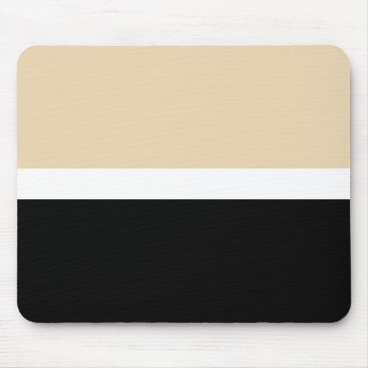 Beige zwarte Abstracte streep Muismat (Voorkant)