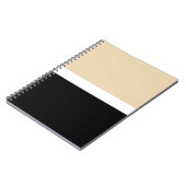Beige zwarte Abstracte streep Notitieboek (Linkerzijde)