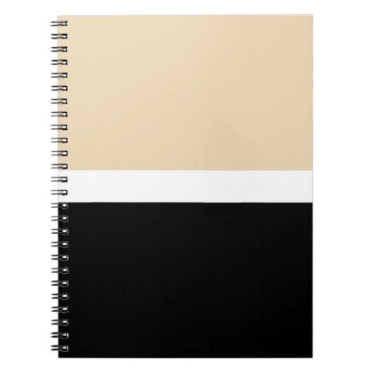 Beige zwarte Abstracte streep Notitieboek (Voorkant)