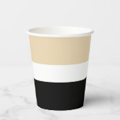 Beige zwarte Abstracte streep Papieren Bekers (Achterkant)