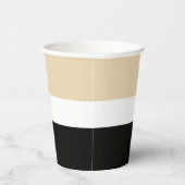 Beige zwarte Abstracte streep Papieren Bekers (Rechts)