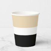 Beige zwarte Abstracte streep Papieren Bekers (Voorkant)