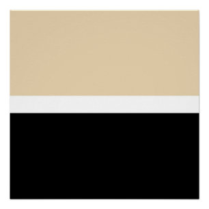 Beige zwarte Abstracte streep Perfect Poster