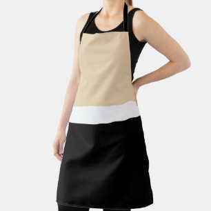 Beige zwarte Abstracte streep Schort