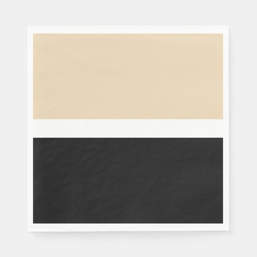 Beige zwarte Abstracte streep Servet (Voorkant)