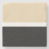 Beige zwarte Abstracte streep Stenen Onderzetter (Voorkant)