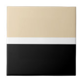 Beige zwarte Abstracte streep Tegeltje (Voorkant)