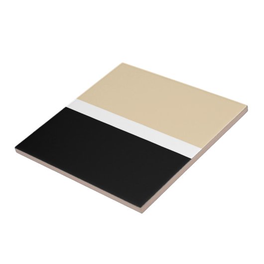 Beige zwarte Abstracte streep Tegeltje (Zijkant)