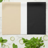 Beige zwarte Abstracte streep Theedoek (Gevouwen)