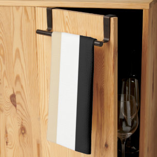 Beige zwarte Abstracte streep Theedoek