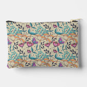 Beige Zwarte Bloemen Patroon Mooie Meisjesachtige Etui (Achterkant)
