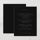 Beige & Zwarte Boho Fotobruiloft Modern Informatiekaartje (Voorkant / Achterkant)