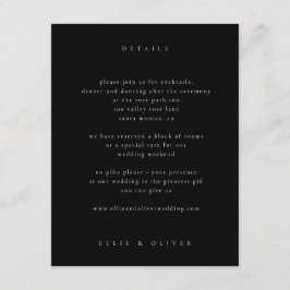 Beige & Zwarte Boho Fotobruiloft Modern Informatiekaartje