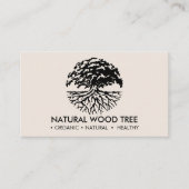Beige zwarte bosboom visitekaartje (Voorkant)