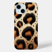 Beige & Zwarte Cheetah Bont Dierenprint Vlekken Case-Mate iPhone Case (Achterkant)