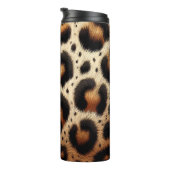 Beige & Zwarte Cheetah Bont Dierenprint Vlekken Thermosbeker (Geroteerd rechts)