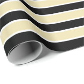 Beige, zwarte en witte strepen cadeaupapier (Rol Hoek)