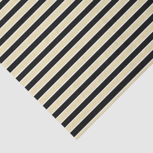 Beige, zwarte en witte strepen tissuepapier (Detail)