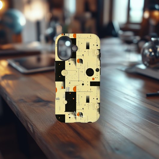 Beige & Zwarte Gebalanceerde Geometrische Kunst Ho Case-Mate iPhone Case