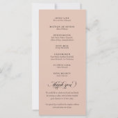 Beige & Zwarte Kalligrafie Script Huwelijksprogram (Achterkant)