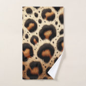 Beige & Zwarte Leopard Bont Dierenprint Vlekken Bad Handdoek (Handdoek)
