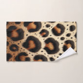 Beige & Zwarte Leopard Bont Dierenprint Vlekken Bad Handdoek (Handdoek)