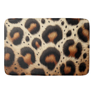 Beige & Zwarte Leopard Bont Dierenprint Vlekken Badmat