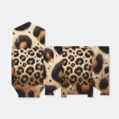 Beige & Zwarte Leopard Bont Dierenprint Vlekken Bedankdoosjes (Uitgevouwen)